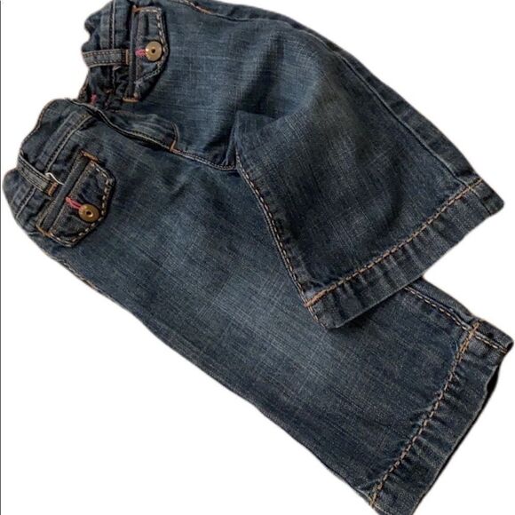 GAP Baby Girls Capri Jeans Flared 2969 Wide Leg Denim Pants Size 12-18 Month - Picture 4 of 12